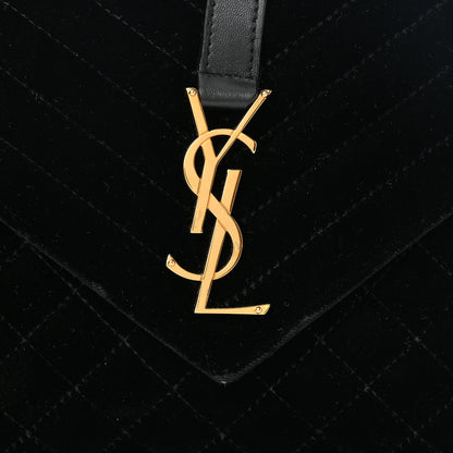 Saint Laurent Velvet Tri-Quilt Monogram Medium College Bag Black 7 of 12