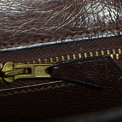 Hermes Ostrich Kelly Sellier 32 Chocolate 13 of 17