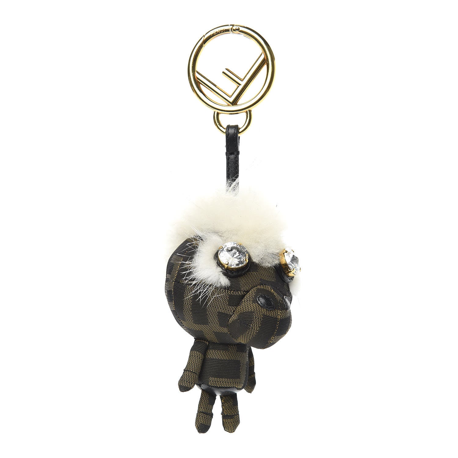 Fendi Zucca Fox Fur F is Space Monkey Bag Charm Multicolor 1 of 4