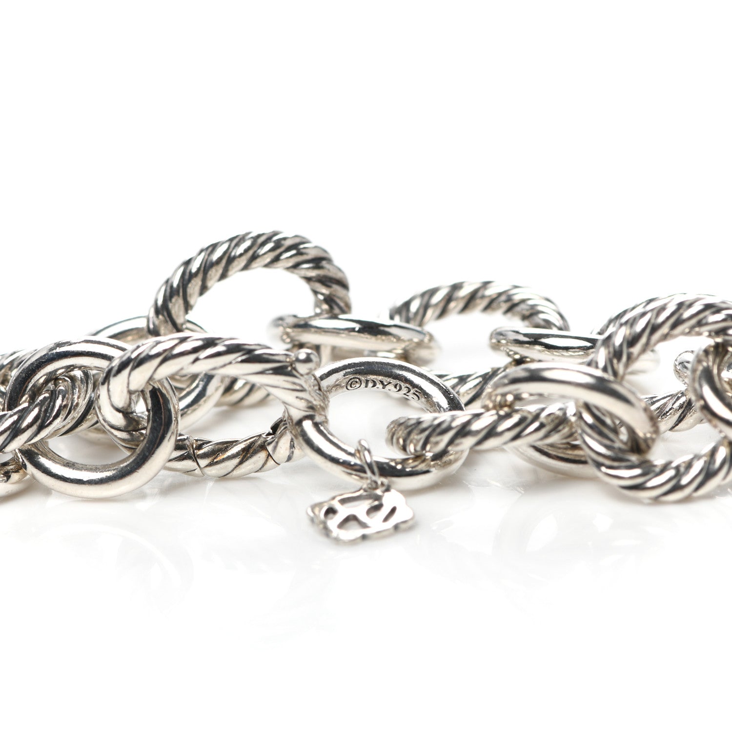 David Yurman Sterling Silver 12mm Large Oval Link Bracelet 5 of 6