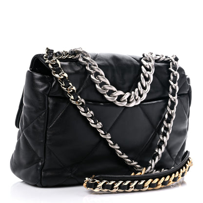 Chanel Lambskin Quilted Large Chanel 19 Flap Black 3 of 9