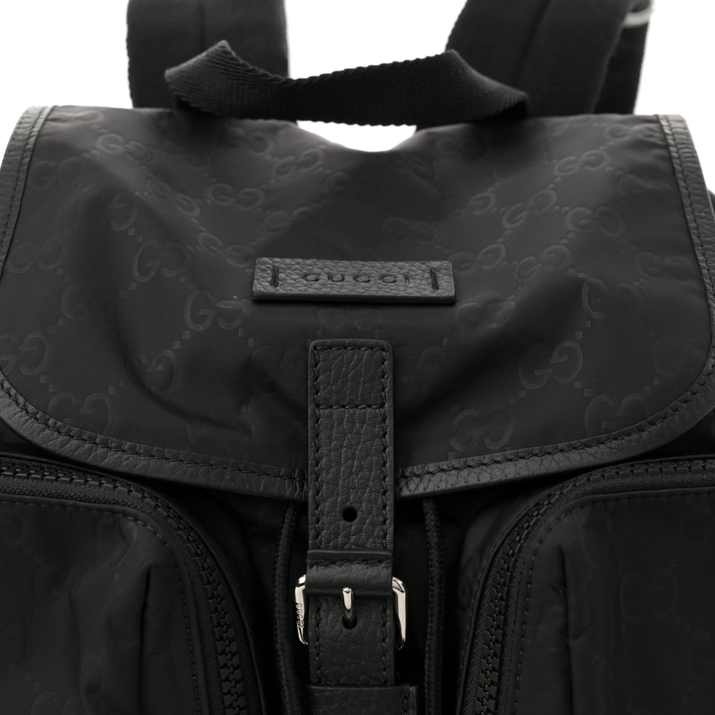 Nylon Monogram Medium Light Single Buckle Backpack Black