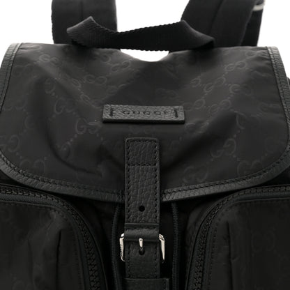 Gucci Nylon Monogram Medium Light Single Buckle Backpack Black 8 of 11