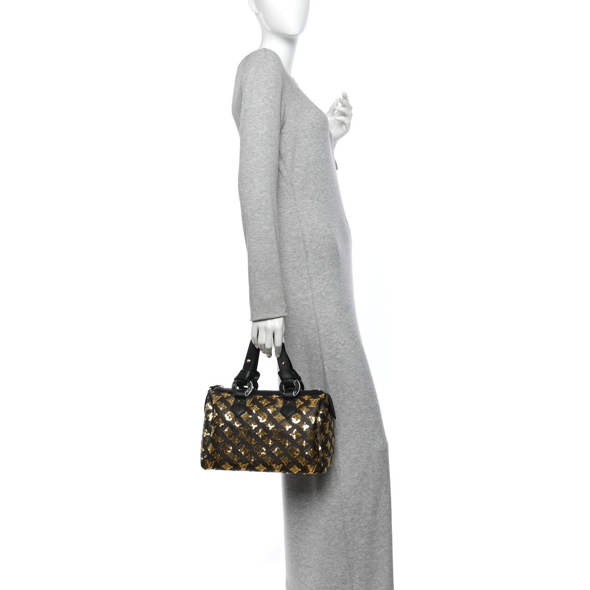 Louis Vuitton Monogram Sequins Eclipse Speedy 28 Gold 2 of 10