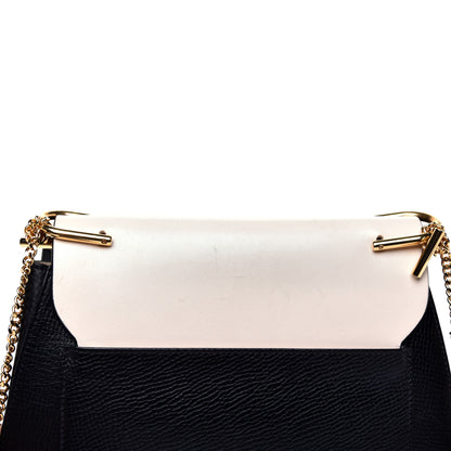 Chloe Grained Calfskin Lambskin Bi-Color Drew Shoulder Bag Black Powder Beige 14 of 15