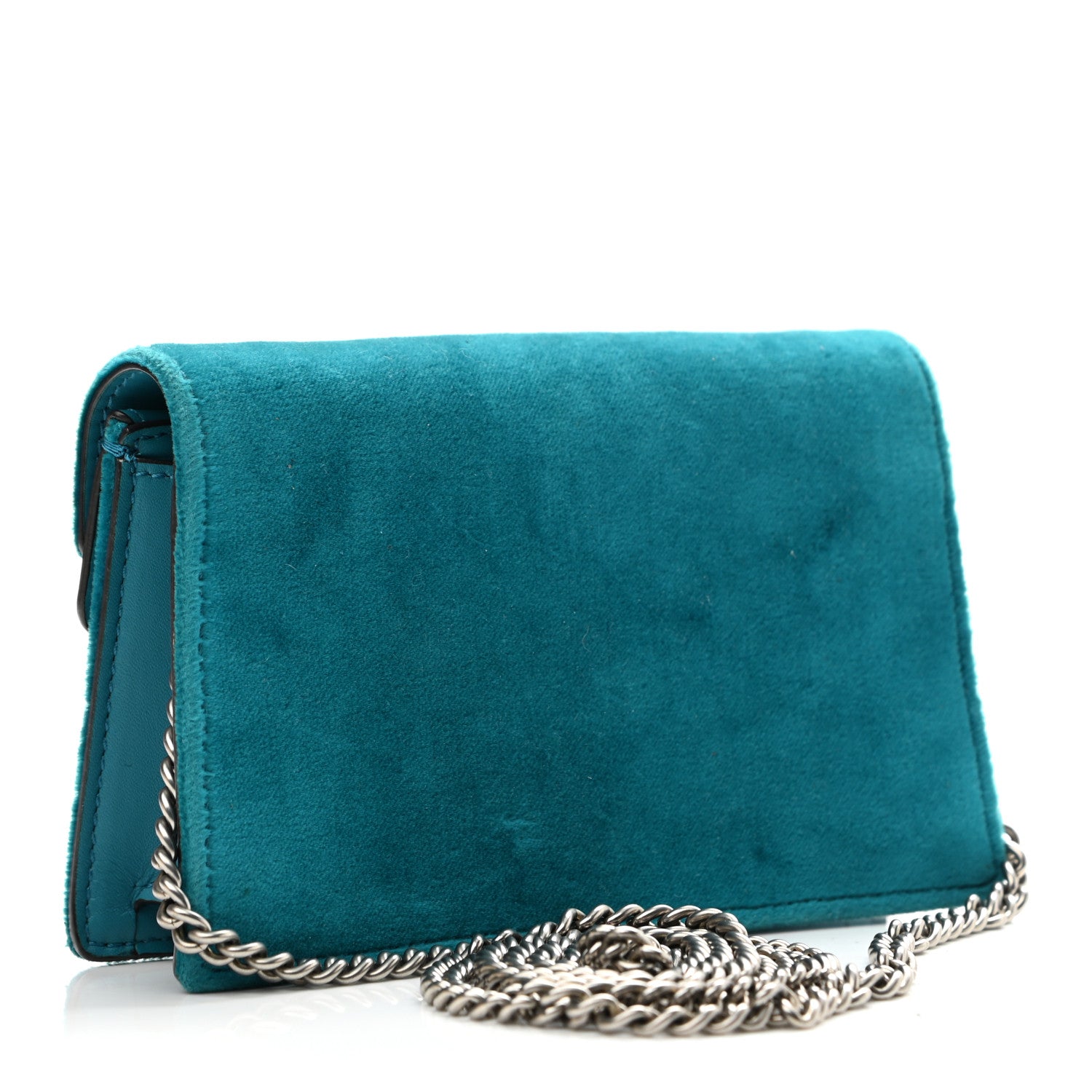 Gucci Velvet Super Mini Dionysus Shoulder Bag Pavone Cyan 3 of 11