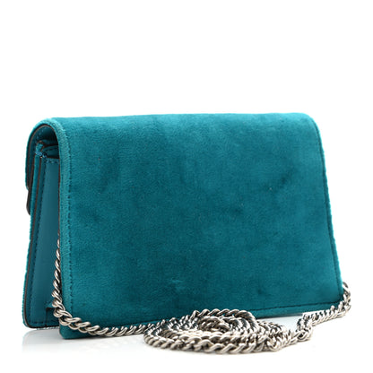 Gucci Velvet Super Mini Dionysus Shoulder Bag Pavone Cyan 3 of 11