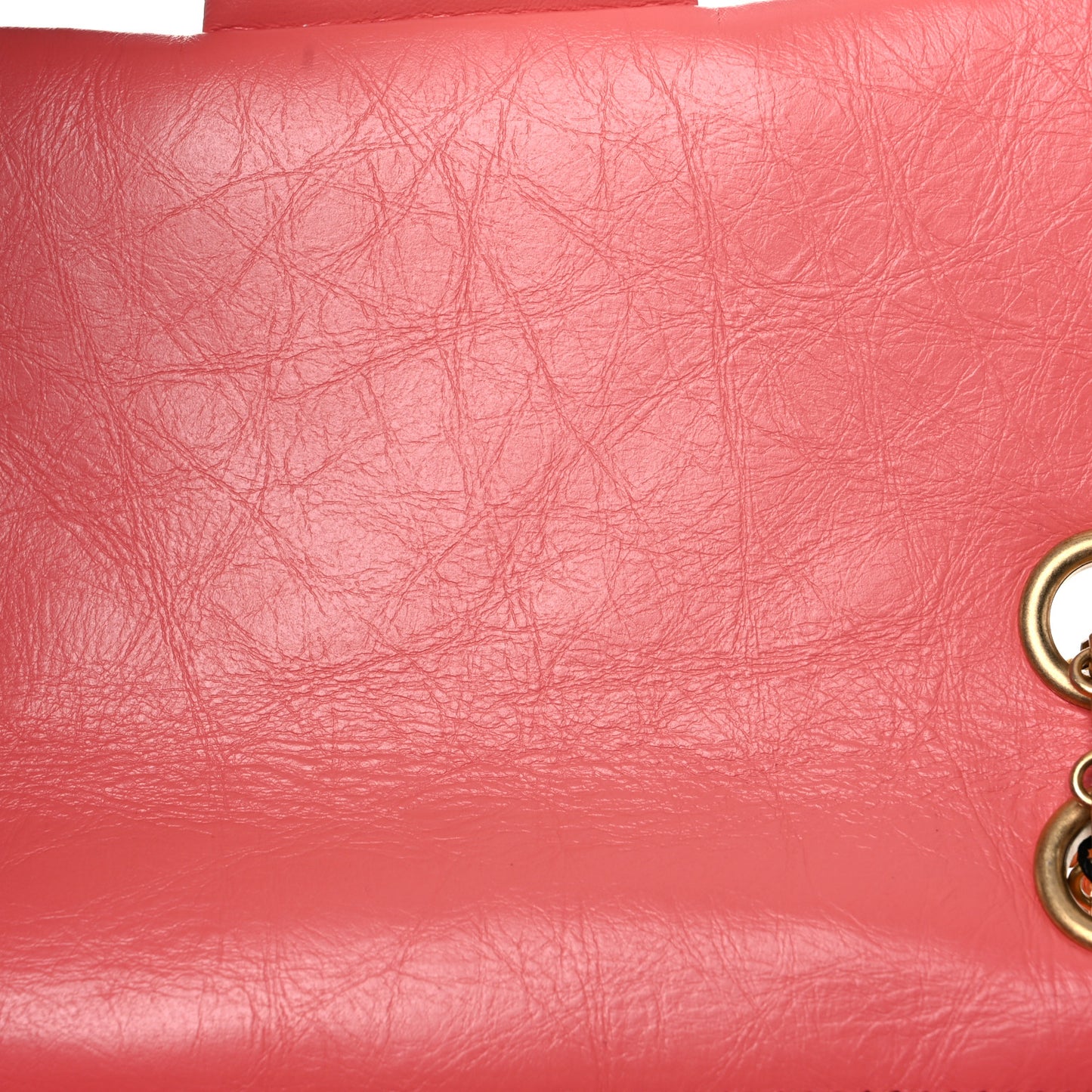 Aged Calfskin Quilted 2.55 Reissue Mini Flap Coral