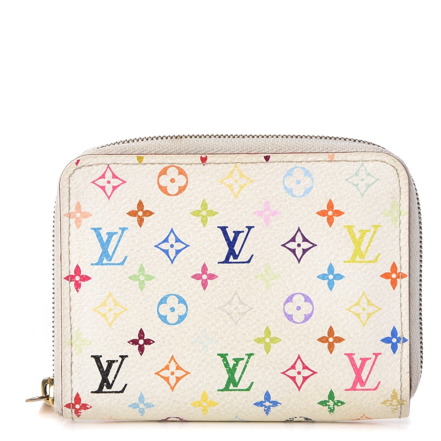 Monogram Multicolor Zippy Coin Purse Wallet White Litchi