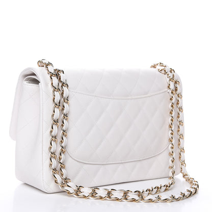 Chanel Caviar Quilted Jumbo Double Flap White 3 of 10