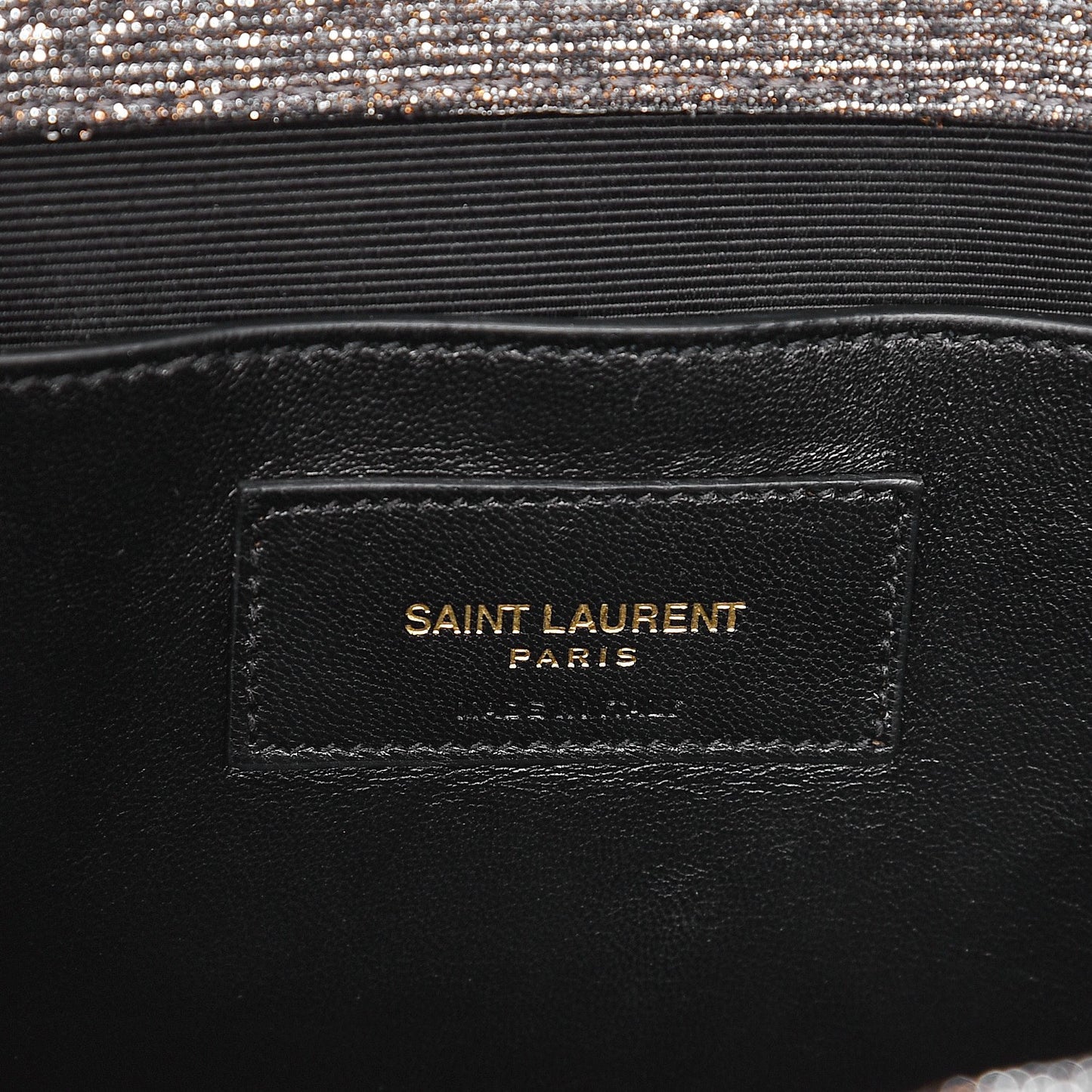Metallic Canvas Woven Classic Monogram Kate Tassel Clutch Silver Gold