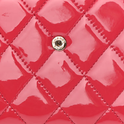 Chanel Patent Calfskin Quilted Boy Flap Wallet Pink 12 of 17