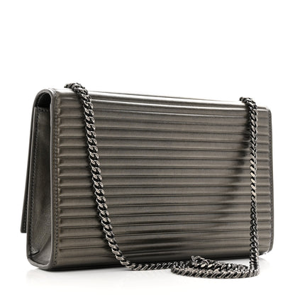 Saint Laurent Ribbed Calfskin Medium Monogram Kate Satchel Anthracite 3 of 11