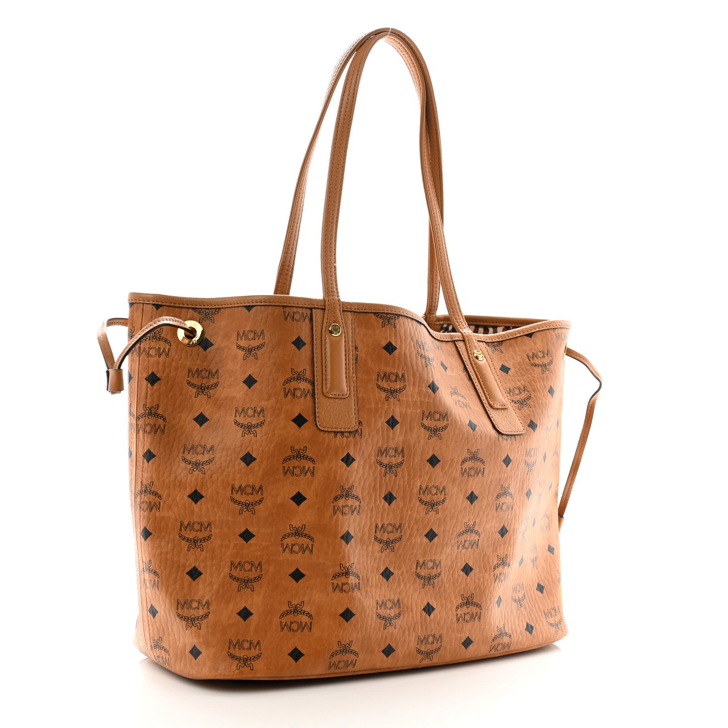 Visetos Medium Liz Reversible Shopper Tote Cognac