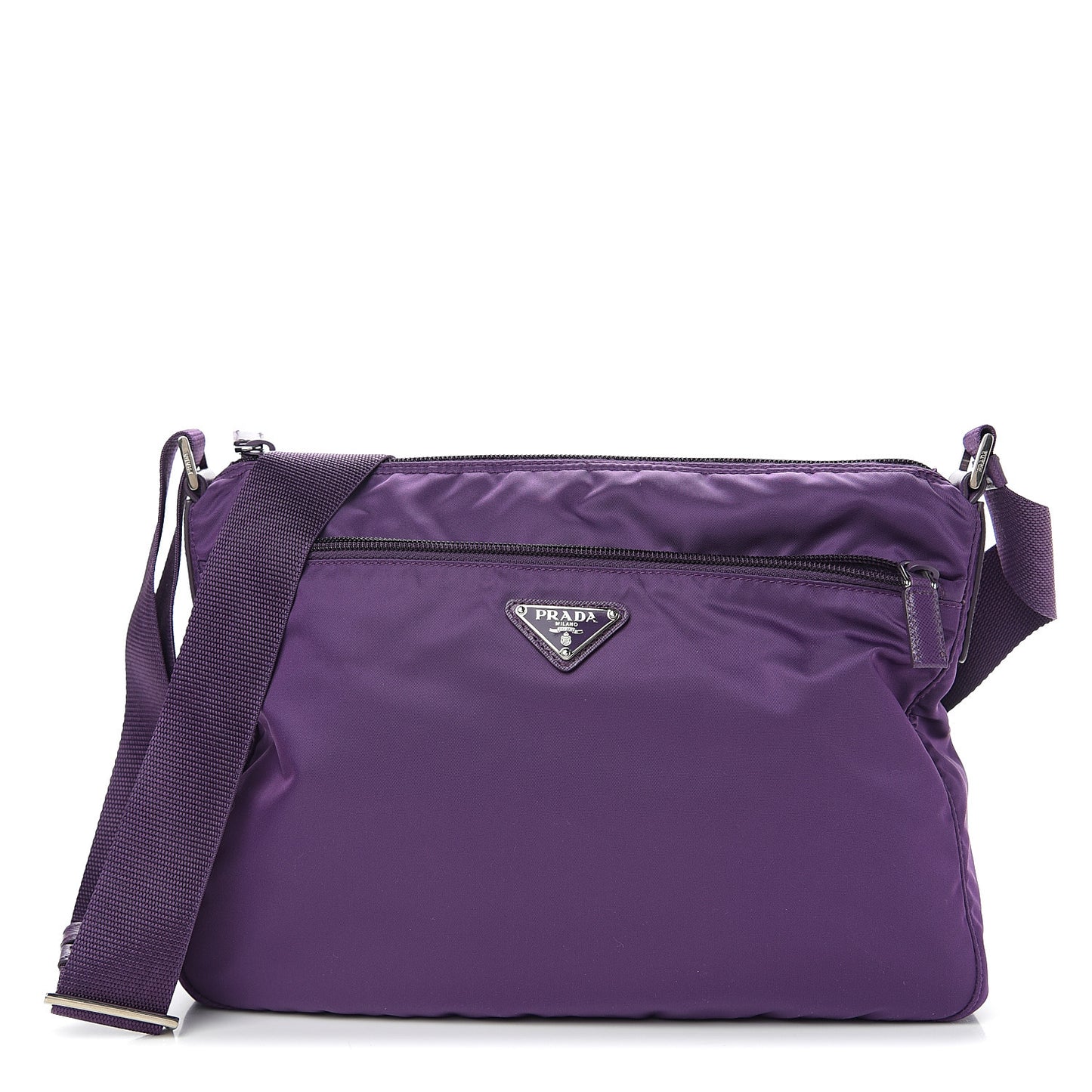 Nylon Vela Saffiano Flat Messenger Bag Ciclamino