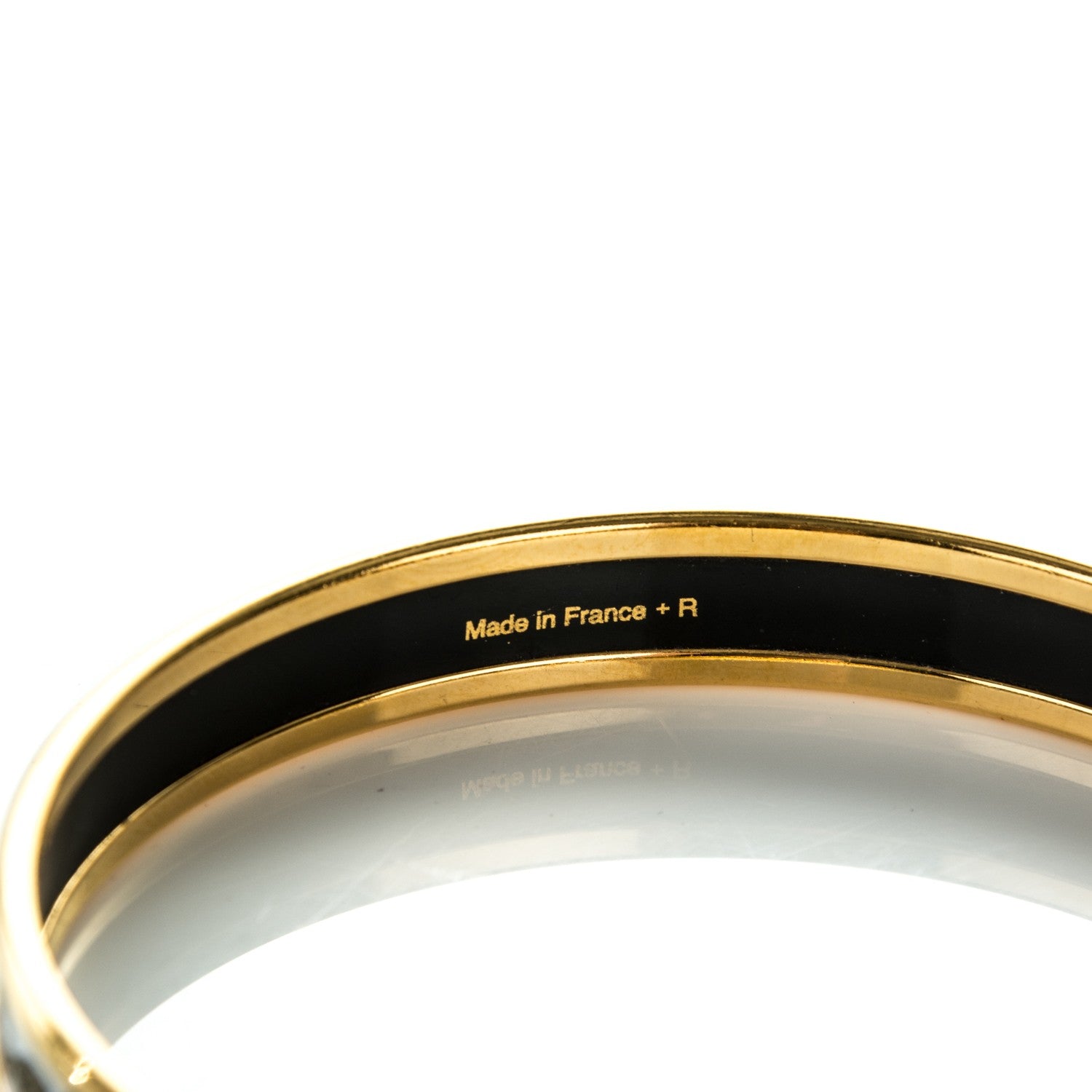 Hermes Enamel Printed Grand Apparat Narrow Bracelet 62 White 4 of 5
