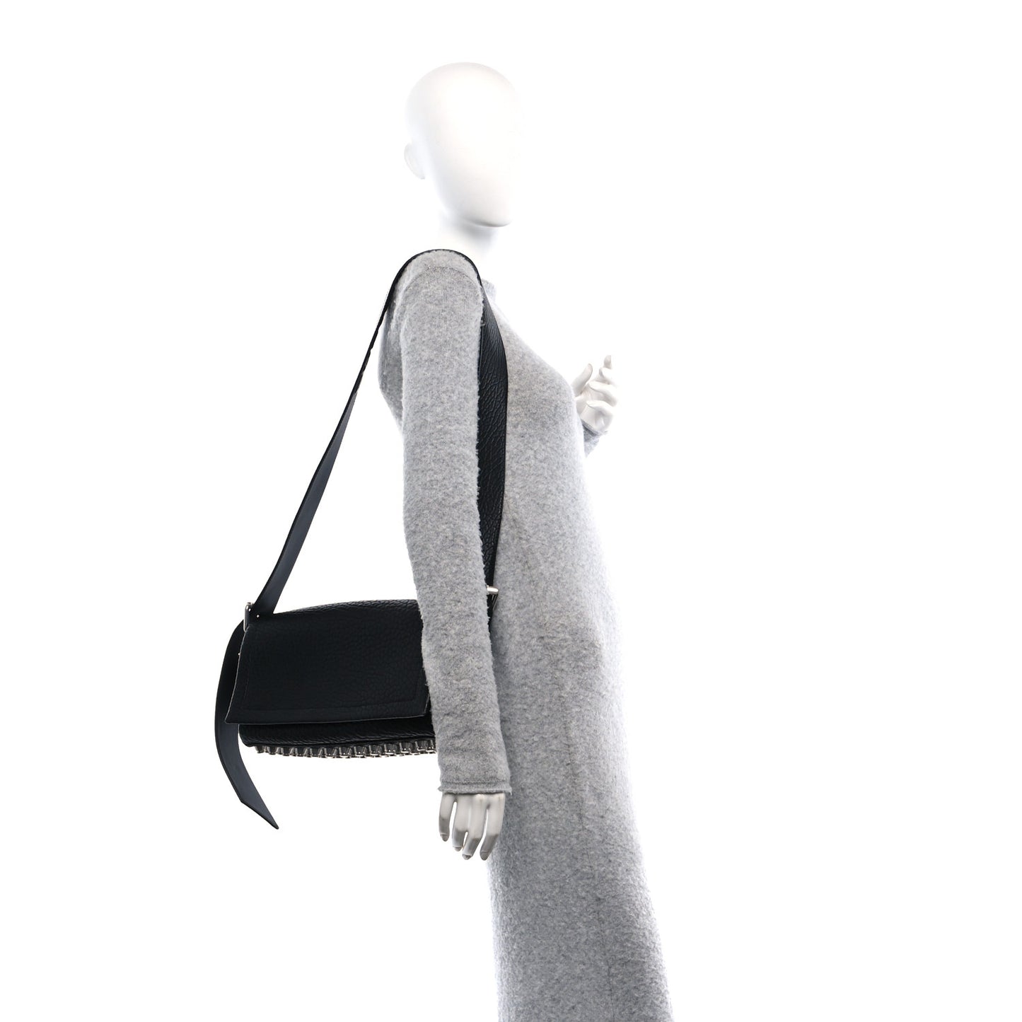 Pebbled Lambskin Medium Ricco Flap Bag Black