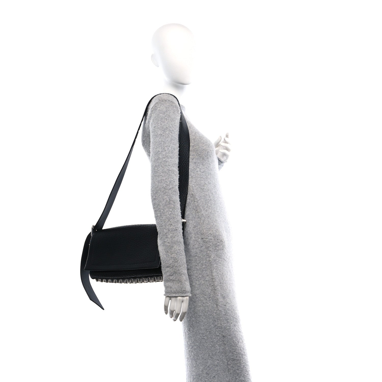 Alexander Wang Pebbled Lambskin Medium Ricco Flap Bag Black 2 of 9