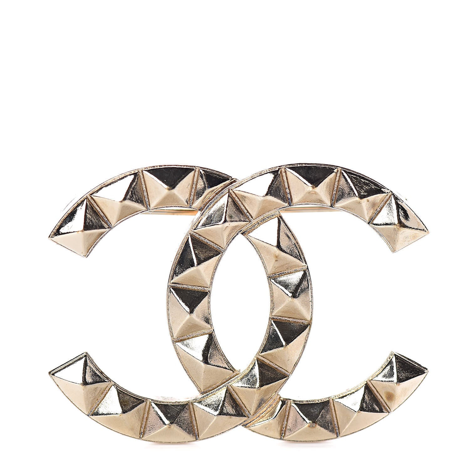 Chanel Studded CC Pin Brooch Gold 1 of 5