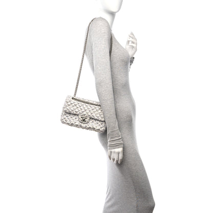 Chanel Metallic Lame Quilted Small Double Flap Silver 2 of 12