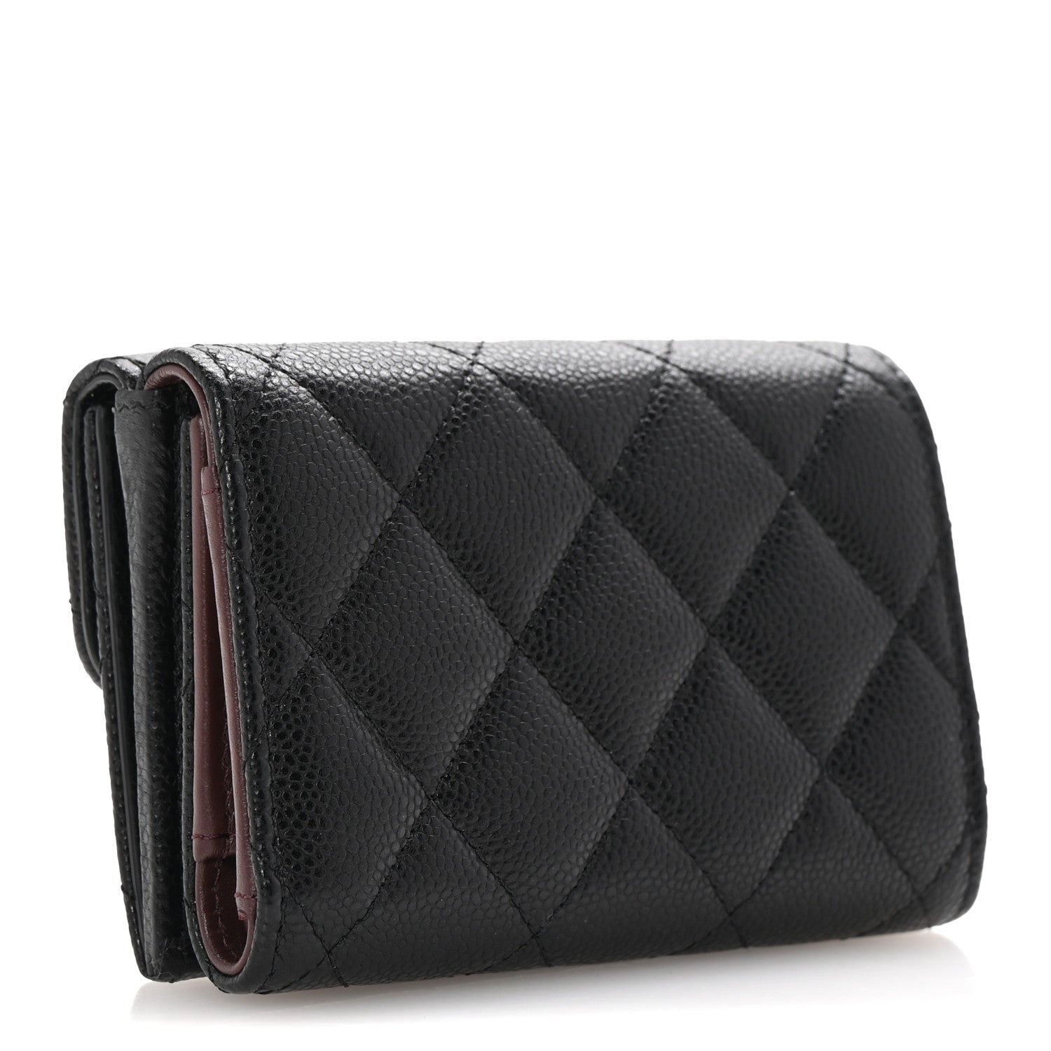 Chanel Caviar Quilted Tri-Fold Flap Wallet Black 3 of 9
