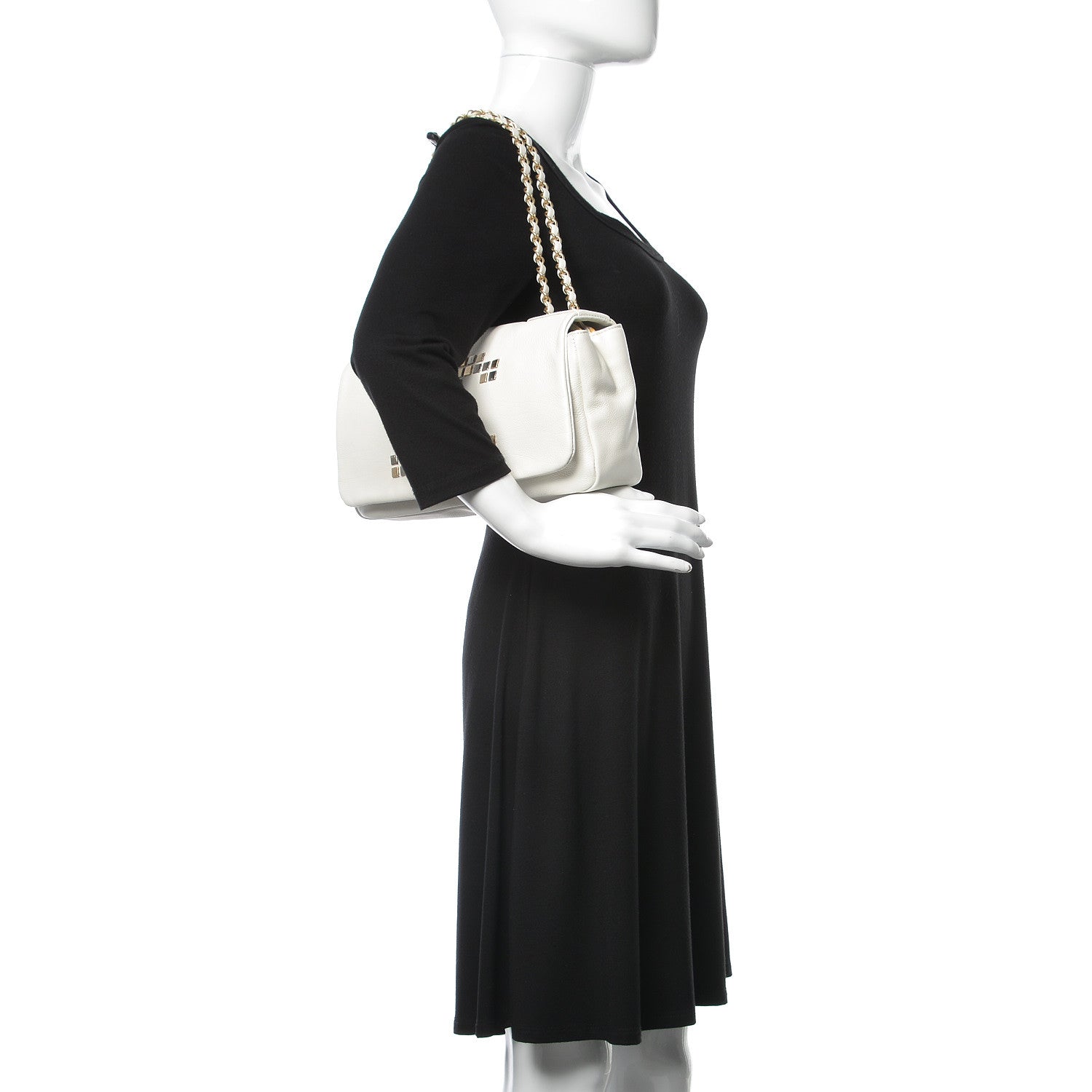 Chanel Calfskin Metal Mosaic Flap White 2 of 15