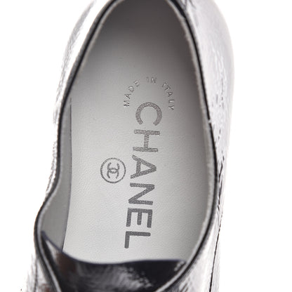 Chanel Patent Goatskin CC Lace Up Oxfords 36 Dark Navy 9 of 16