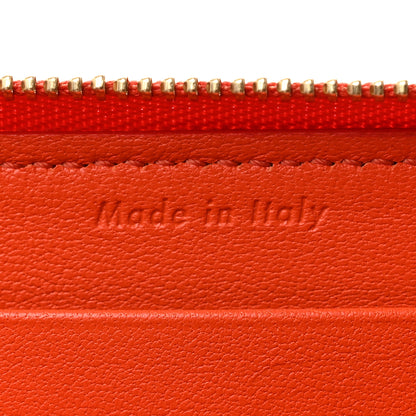 Celine Lambskin Large Zip Around Multifunction Wallet Red Orange 6 of 6