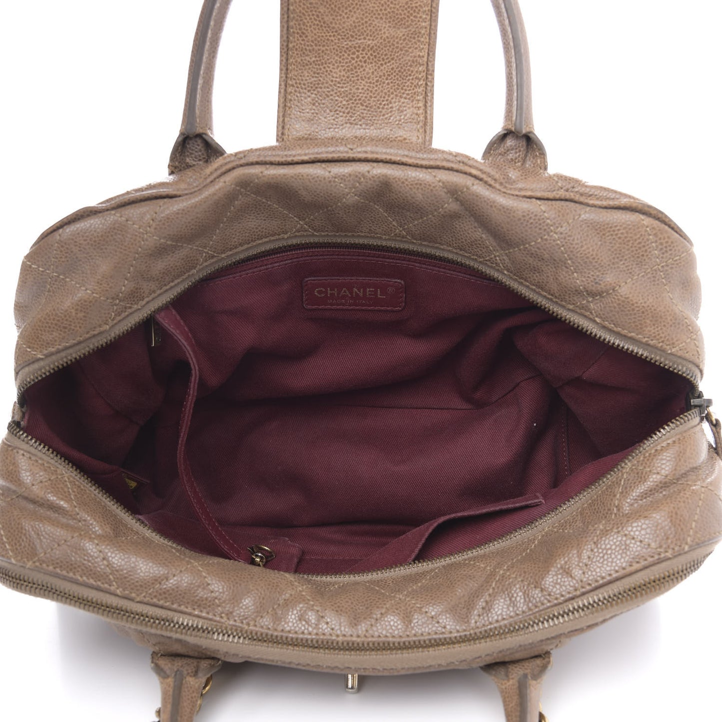 Crumpled Grained Calfskin Shiva Bowler Beige