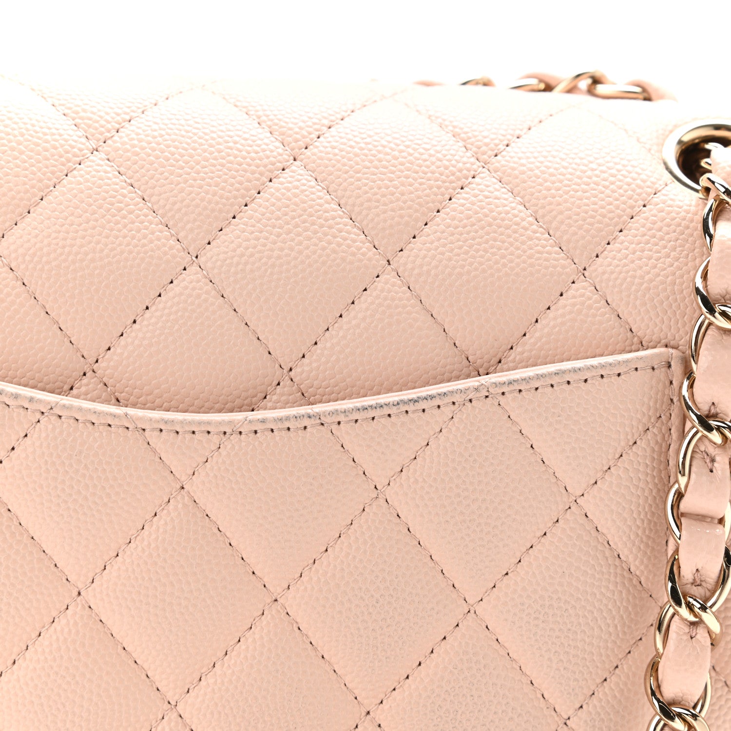 Chanel Caviar Quilted Medium Double Flap Light Beige 7 of 10