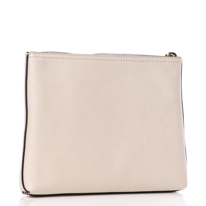 Gucci Pebbled Calfskin Medium Logo Portfolio Clutch White 3 of 7