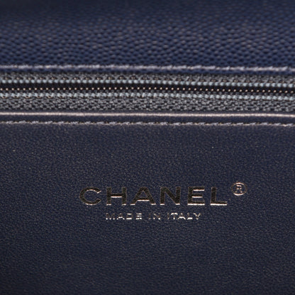 Chanel Caviar Lizard Quilted Medium Coco Handle Flap Navy 6 of 7