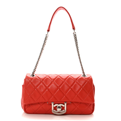 Chanel Lambskin Quilted Medium Icons Secret Label Flap Coral 1 of 10