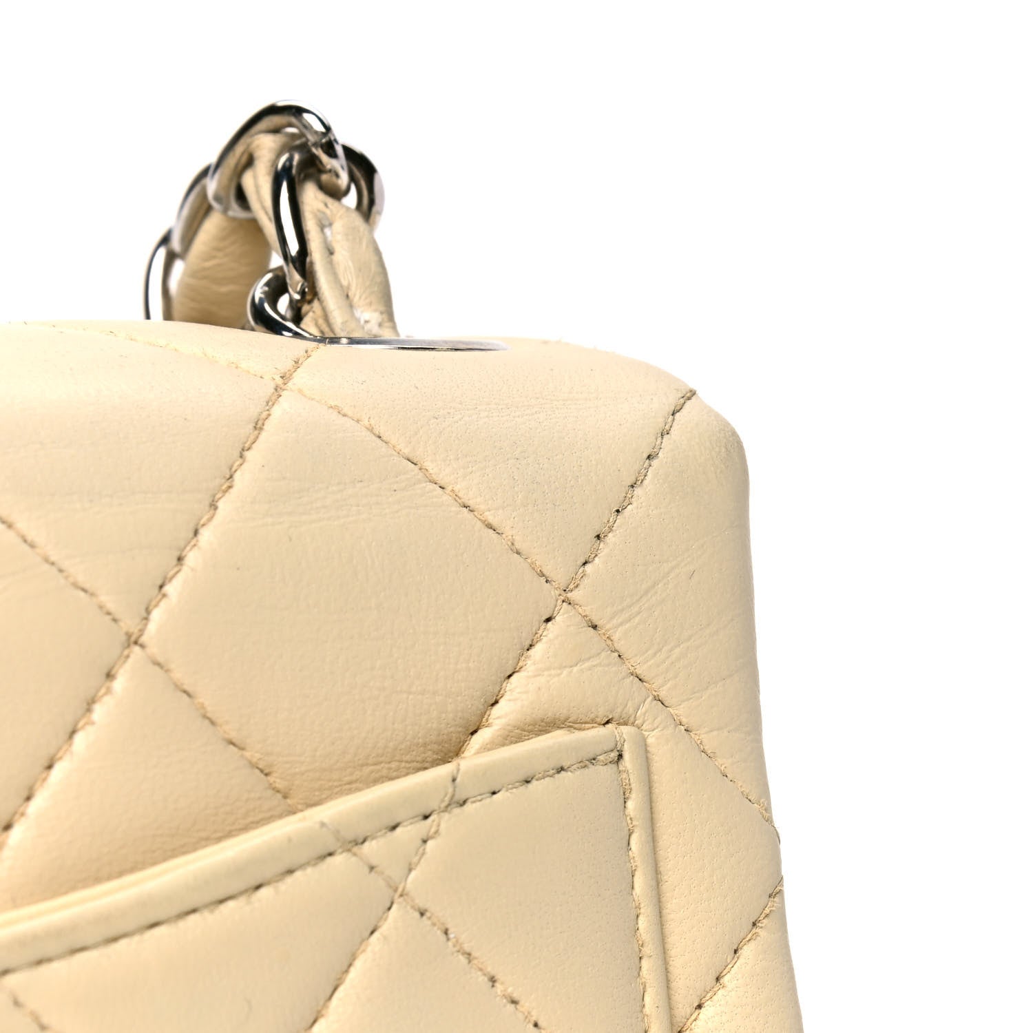 Chanel Lambskin Quilted Mini Square Flap Beige 5 of 5