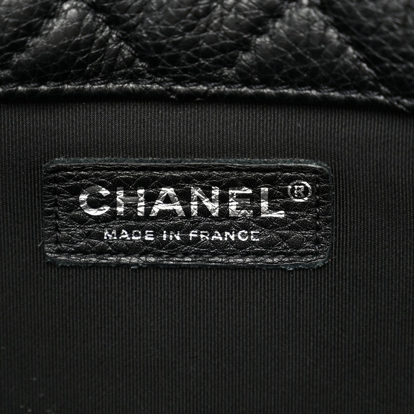 Grained Calfskin Quilted XXL Travel Flap Bag Black