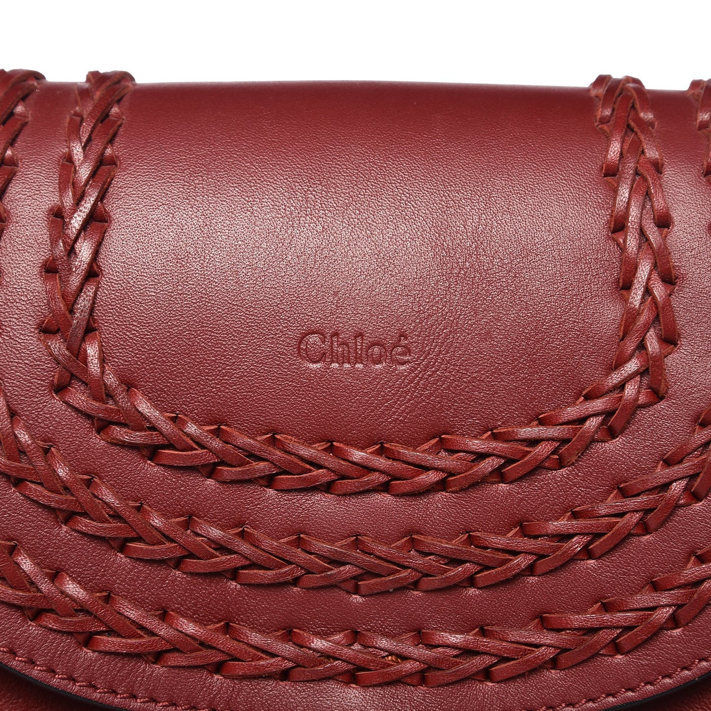 Calfskin Braided Small Hudson Shoulder Bag Sienna Red