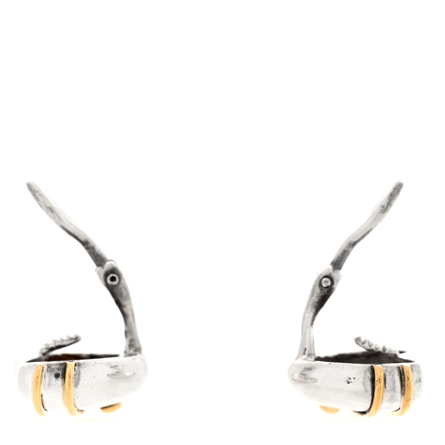 Tiffany Sterling Silver 18K Yellow Gold Heart and Arrow Clip On Earrings 3 of 4