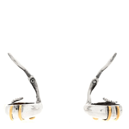 Tiffany Sterling Silver 18K Yellow Gold Heart and Arrow Clip On Earrings 3 of 4