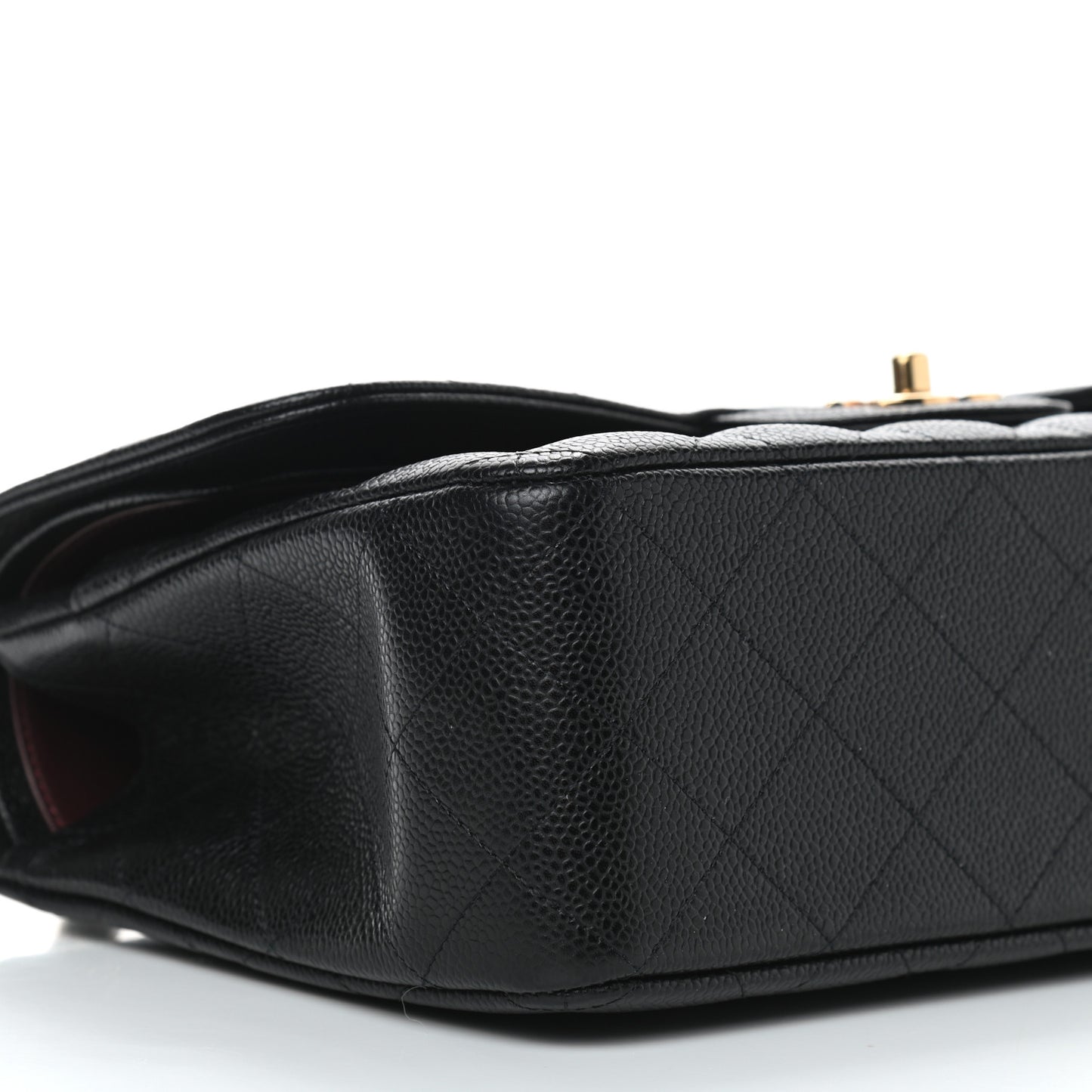 Caviar Quilted Jumbo Double Flap Black