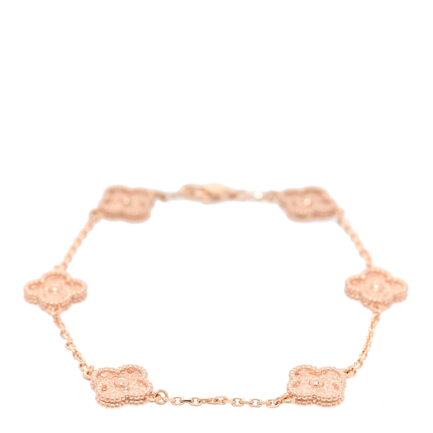 Van Cleef & Arpels 18K Rose Gold 6 Motifs Sweet Alhambra Bracelet 1 of 3