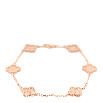 Van Cleef & Arpels 18K Rose Gold 6 Motifs Sweet Alhambra Bracelet 1 of 3