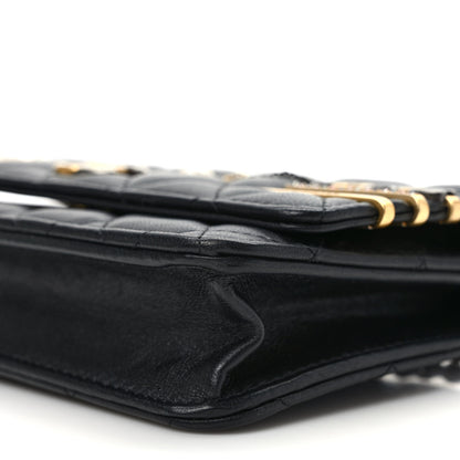 Chanel Lambskin Quilted Coco Clips Wallet On Chain WOC Black 10 of 13