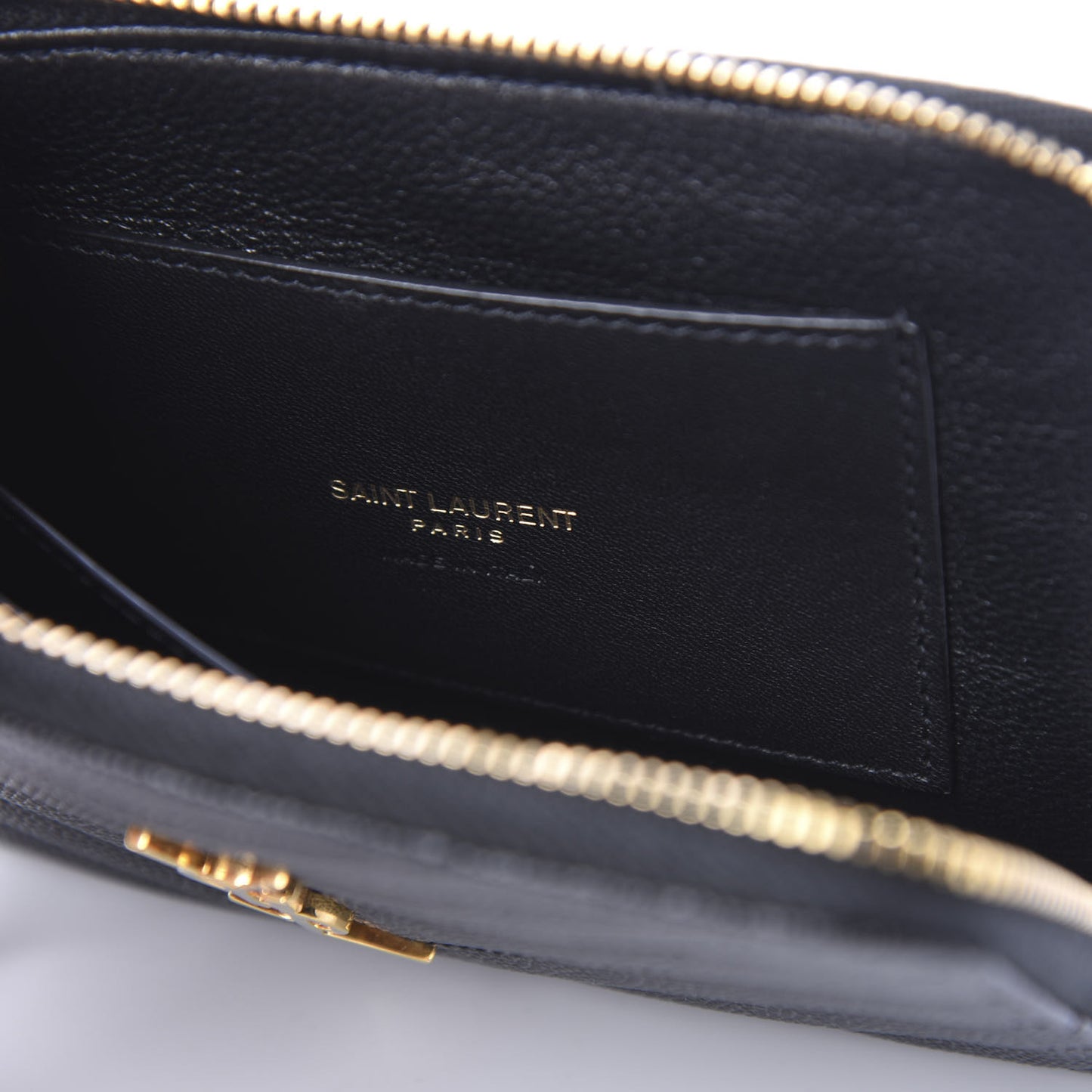 Grain de Poudre Matelasse Monogram Key Pouch Black