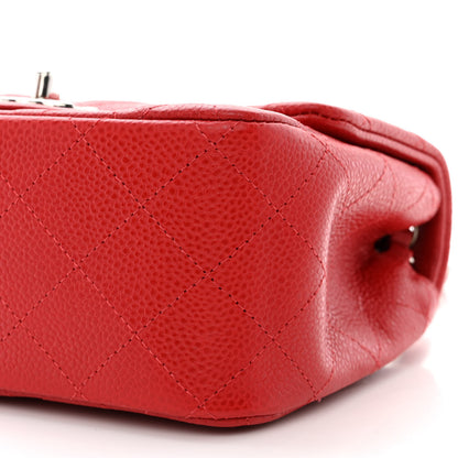 Chanel Caviar Quilted Mini Square Flap Red 10 of 11