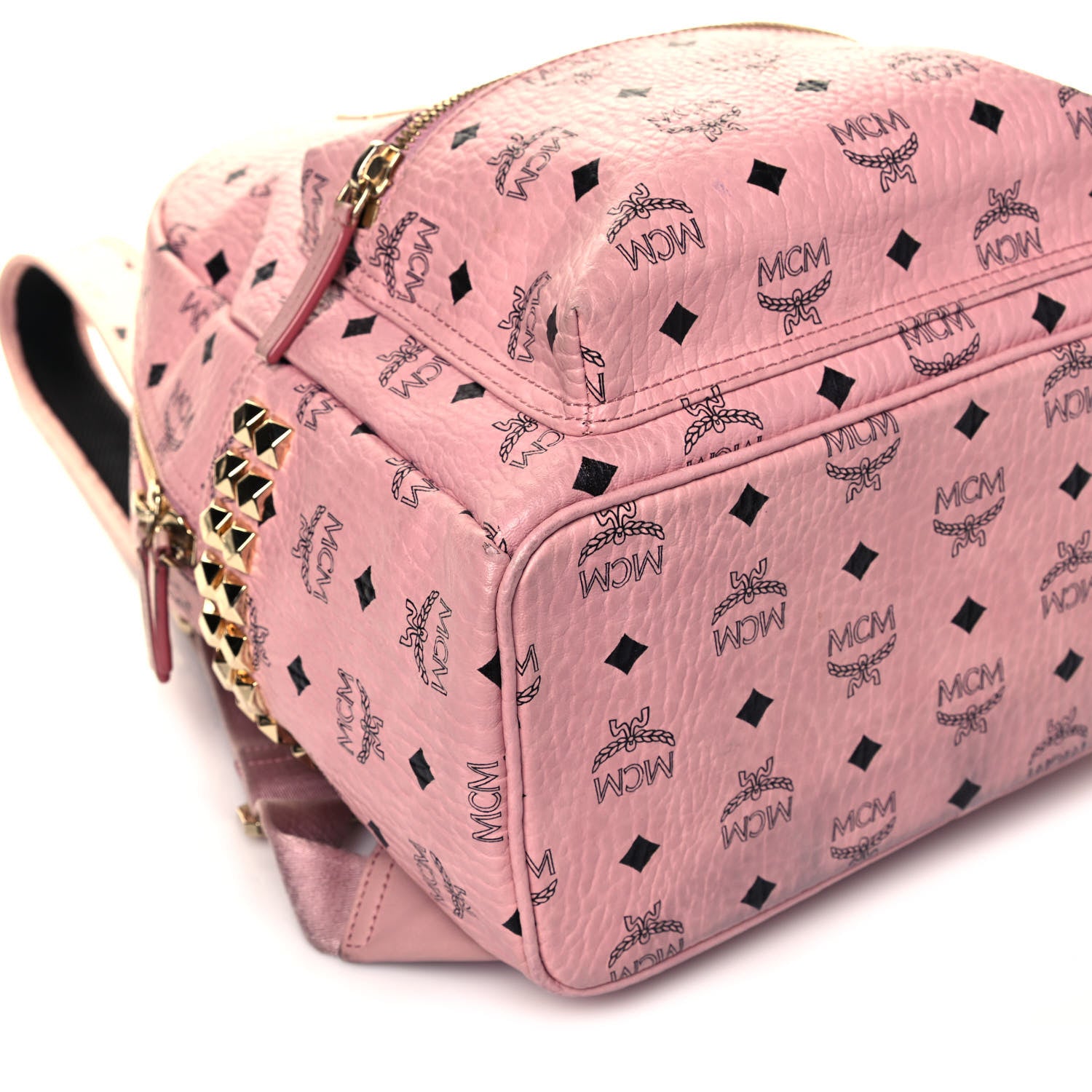 MCM Visetos Small Side Stud Stark Backpack Soft Pink 7 of 12