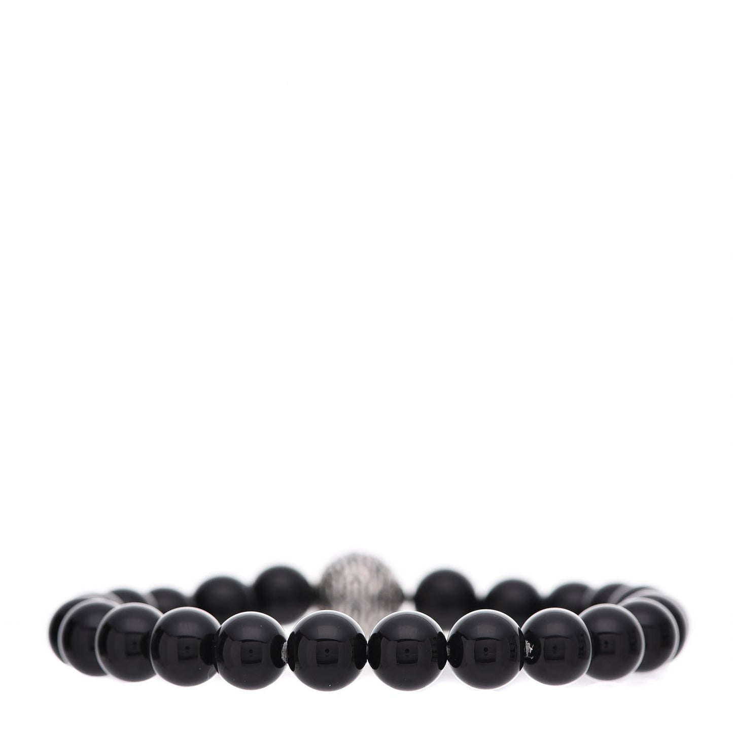 Sterling Silver Onyx Bead Bracelet