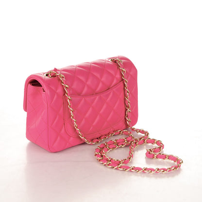 Chanel Lambskin Quilted Mini Rectangular Flap Fuchsia 3 of 7