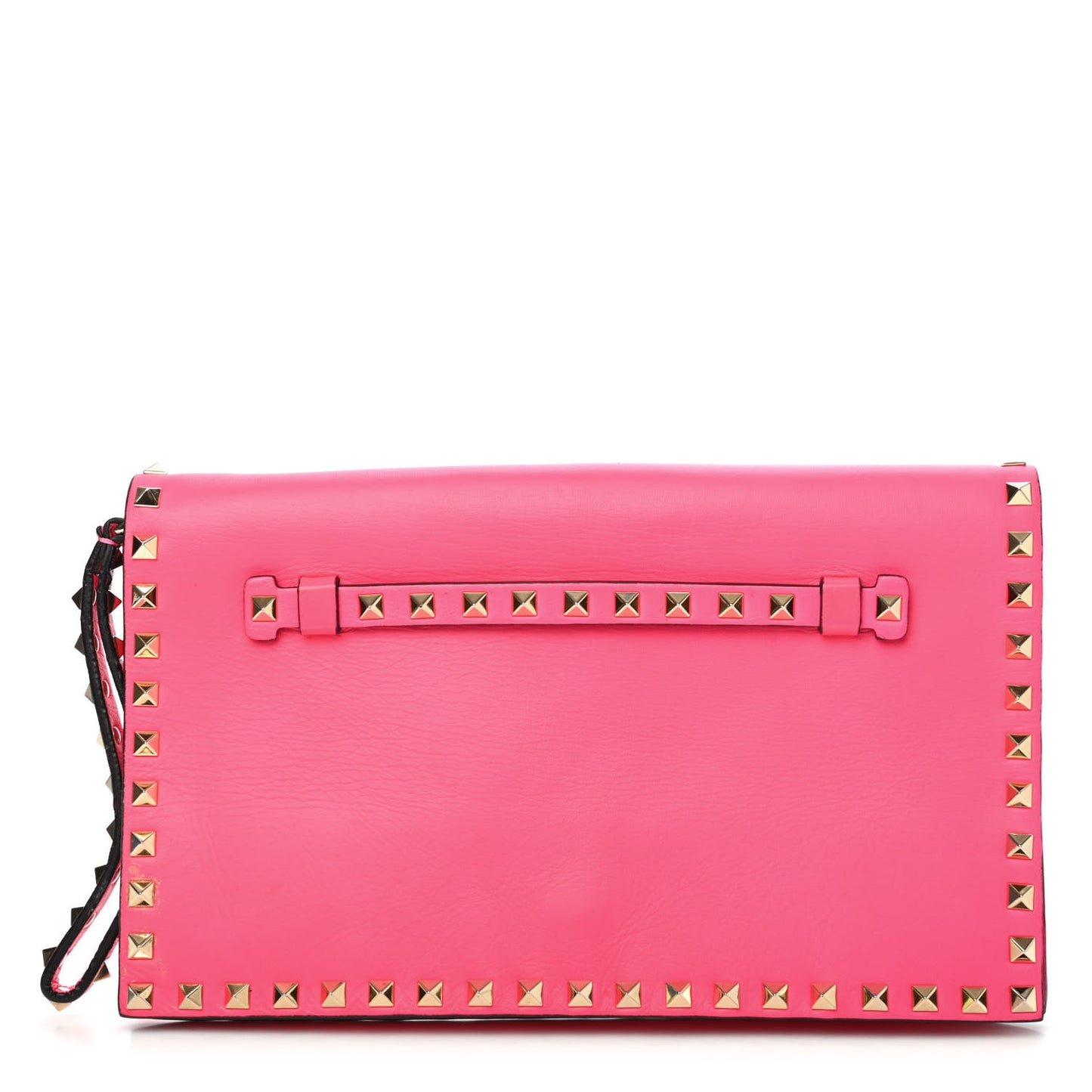 Nappa Rockstud Wristlet Clutch Pink