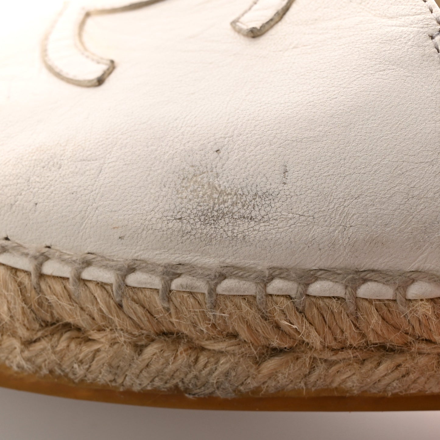 Lambskin CC Espadrilles 40 White