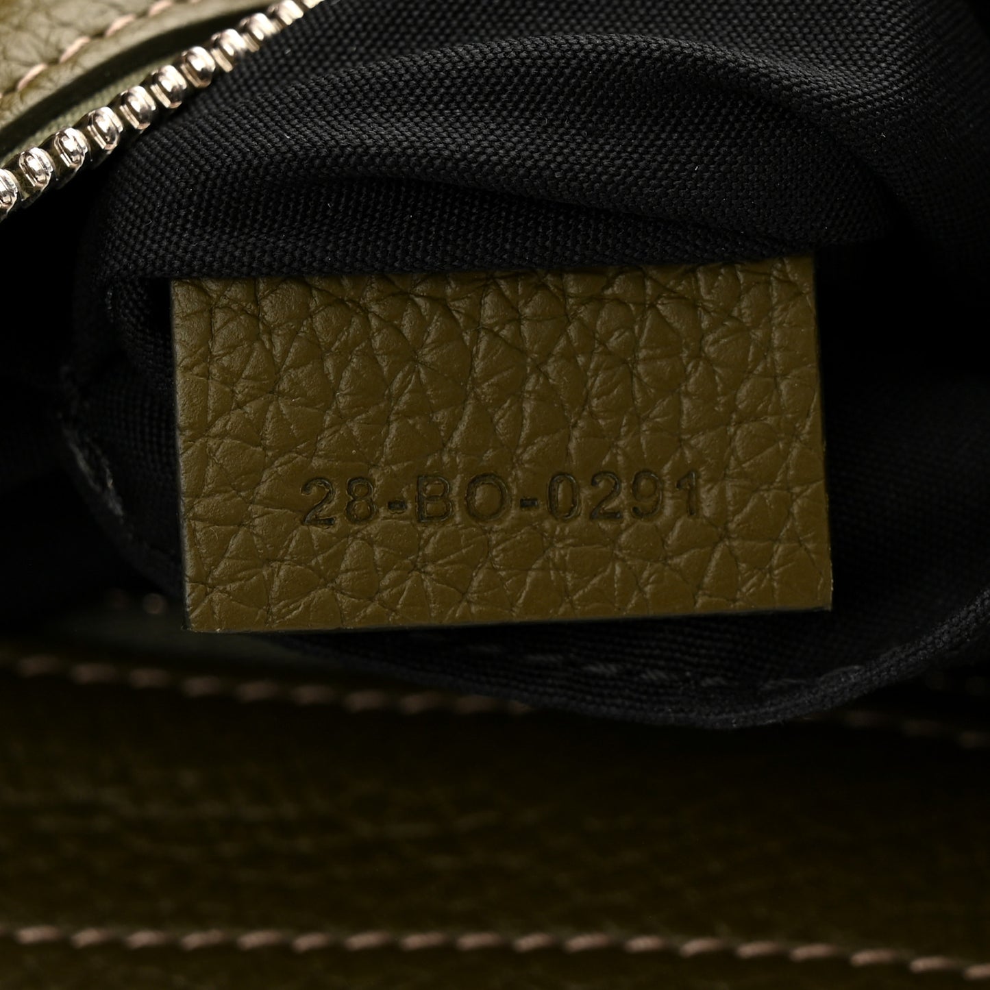 Grained Calfskin Mini Soft Saddle Bag Olive
